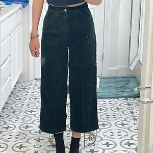 Forever 21 Corduroy Wide Leg Pants in Green